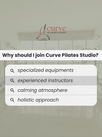 Why join Curve Pilates Studio? We offer specialized equipment, experienced instructors, a calming atmosphere, and a holistic approach.