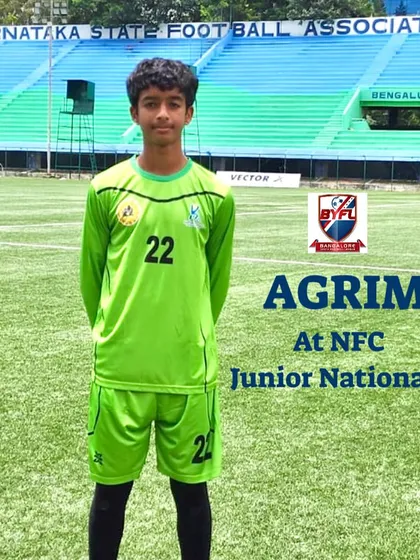 From our turf to the national stage. We are incredibly proud of our U17 goalkeeper, Agrim, on his selection for the NFC Junior Nationals. This is a key part of the BYFL pathway to professional football.