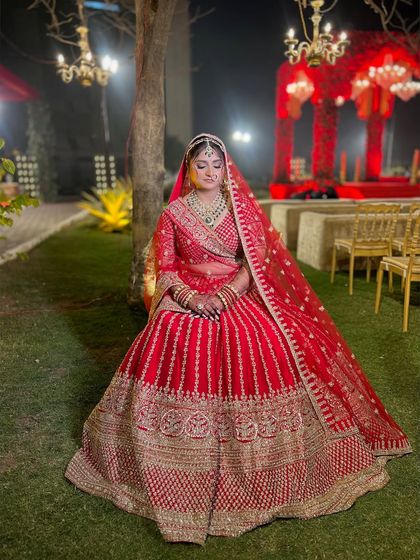 A full length shot showing how the makeup, hair, and outfit come together. The glowing skin stands out even from a distance, making her look absolutely radiant.