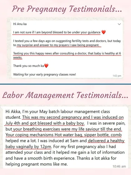 See what mothers are saying about our Pre-Pregnancy and Labor Management webinars. From getting pregnant to having a smooth birth experience, we are here to guide you.