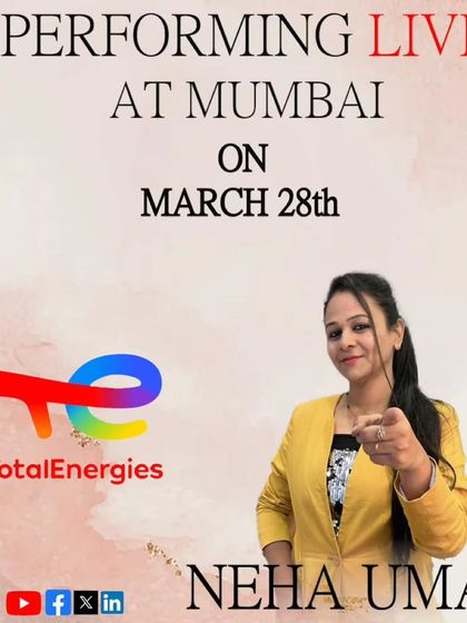 A clean and elegant poster for my performance for TotalEnergies in Mumbai. The design reflects the professionalism of the event.