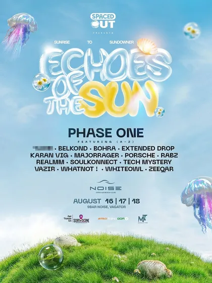 The Phase 1 lineup for 'Echoes of the Sun', with a cool, underwater-meets-sky theme.