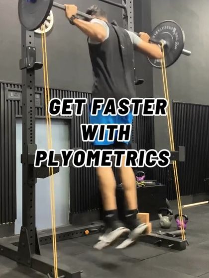 A demonstration of a banded jump squat. Using bands adds accommodating resistance, forcing you to accelerate through the entire movement and maximizing power development for jumping and sprinting.