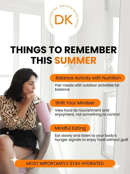 Here are my top things to remember this summer. Balance activity with nutrition, practice mindful eating, and most importantly, stay hydrated.