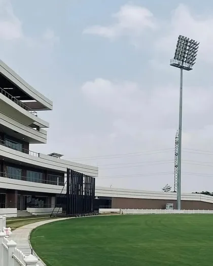 The impressive infrastructure at the National Cricket Academy. A place dedicated to nurturing India's cricketing talent.