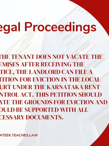 If the tenant does not vacate after the notice period, the landlord can file an eviction petition in the local court, supported by all necessary documents.