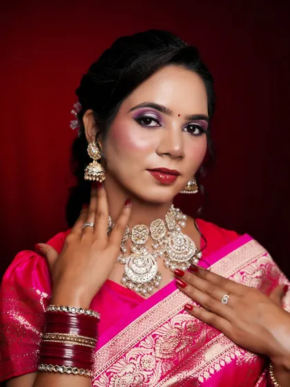 Another portrait from the saree shoot, capturing the elegance and cultural richness of the look.