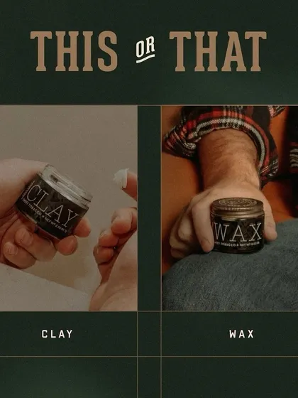 Clay or Wax? The choice depends on your hair type and desired look. I help my clients choose the right product, like these from 18.21 Man Made, to recreate their salon-fresh style at home.