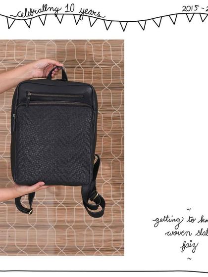 The Faiz backpack is designed for both style and function. It's spacious enough for daily essentials and features comfortable, adjustable straps, all crafted from our durable Slate NDM leather.