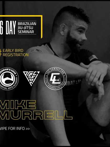 The official announcement for the Mike Murrell seminar tour. We collaborate with other top gyms in the region, like Precision MMA and The Combat Lab, to bring world-class instruction to as many martial artists as possible.