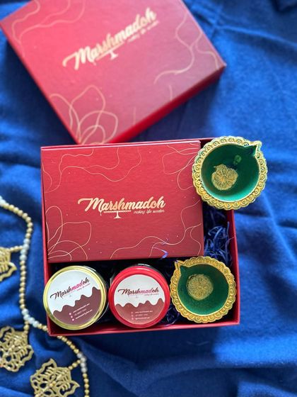 Another view of my popular festive cookie hamper. The elegant red box with gold foil detail makes it a beautiful and delicious gift for your loved ones during the holidays.