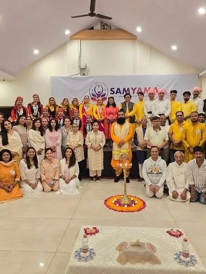 The entire group from our Himachal retreat, a family of seekers united in their spiritual quest.