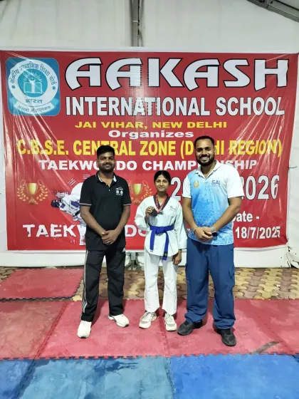 One of our athletes after his win at the CBSE Central Zone Championship. These events are crucial for gaining competitive experience.