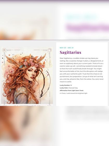 A snapshot from my weekly predictions for Sagittarius, offering guidance and an affirmation from the Light Seers Tarot.