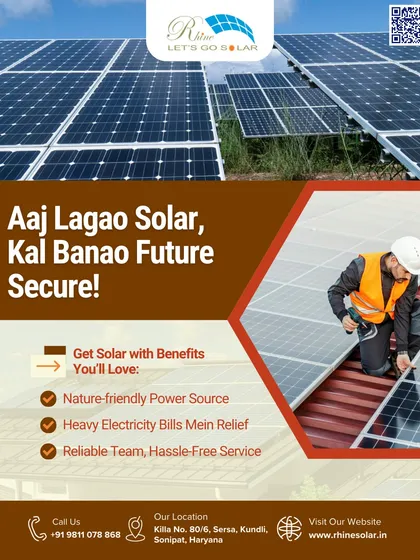 Aaj lagao solar, kal banao future secure! My reliable team offers a hassle-free service, providing you with a nature-friendly power source and relief from heavy electricity bills.