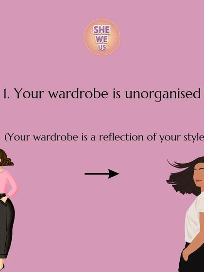 A messy wardrobe is a reflection of a messy style. If your closet is unorganized, you'll never be able to see what you have or put together outfits efficiently. This is the first problem to solve.