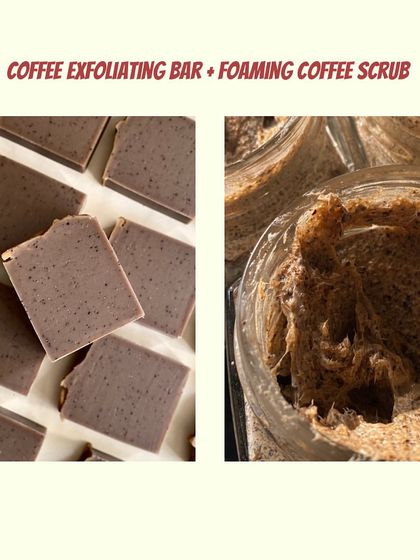 A dynamic duo for coffee lovers: our Coffee Exfoliating Bar and our Foaming Coffee Scrub. This pair offers the ultimate exfoliating and cleansing experience.