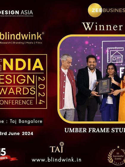 A proud moment for the Umber Frame Studio team at the India Design Awards & Conference 2024, held at the Taj Bangalore.