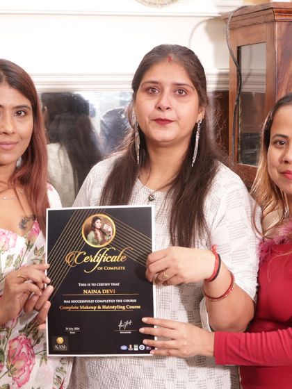 Presenting the certificate to Naina Devi. So proud of her journey.