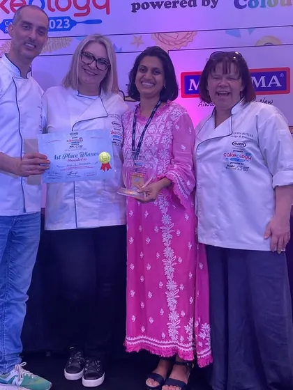 The joy of being recognized for my hard work on the Cakeology stage.