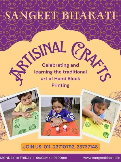 Our artisanal crafts workshops introduce children to heritage arts like Hand Block Printing. In this session, our young artists are deeply focused on creating their own patterns, developing fine motor skills and an appreciation for traditional Indian crafts.