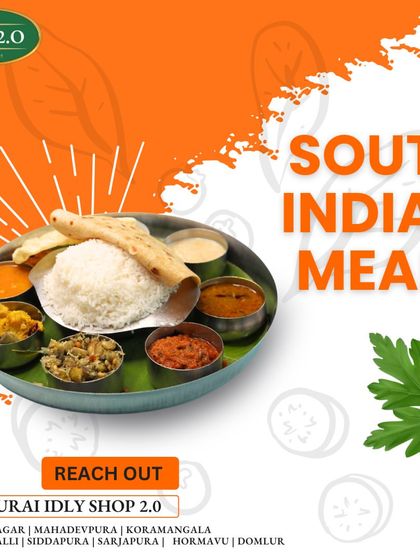 Experience the authentic flavors of Tamil Nadu with our complete and satisfying South Indian thali.