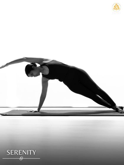 Serenity in a side plank. This pose is a reminder that strength isn't just about pushing hard, but about how gracefully we can hold our center.