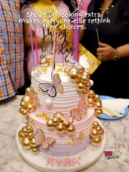 The cake is the centerpiece of the celebration. I work with you to get a stunning, delicious, and perfectly themed cake, like this beautiful butterfly creation for Kyra's party.