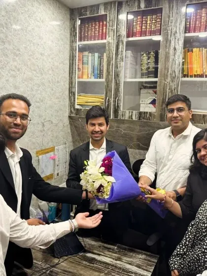 My interns and team celebrating the felicitation from the New Delhi Bar Association. Their support is an integral part of my success.