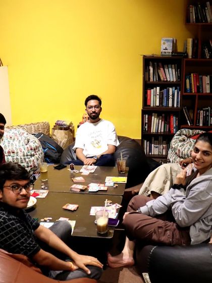 The bean bag corner is the ultimate chill spot for a game of 'Skull King' with friends.