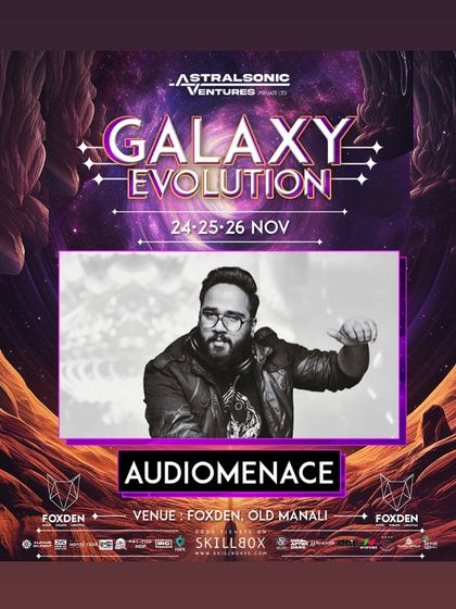 My flyer for the 'Galaxy Evolution' techno festival in Old Manali. I played an Audiomenace set, unleashing some mad tunes under the vast mountain skies.