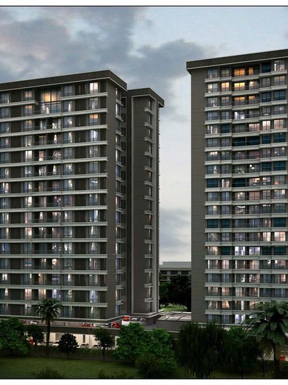 Experience exceptional living in Ghatkopar, Mumbai. This rendering shows a luxurious apartment complex with two striking towers, showcasing our commitment to superior design and attention to detail.
