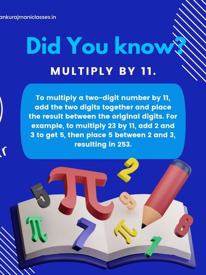 Did you know this simple trick to multiply any two-digit number by 11? This is a great mental math technique for students of all grades to improve their calculation speed.