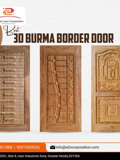 Explore a collection of our 3D Burma Border Doors, each featuring a unique carved pattern. These doors are crafted from premium wood to offer distinct styles, from geometric blocks to flowing organic designs, all providing a robust and royal entrance.
