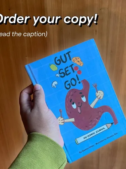 I wrote "Gut, Set, Go!" to help parents and kids build a healthy relationship with food together. It’s a fun activity journal packed with simple explanations, colorful illustrations, and easy recipes to make nutrition a joyful family affair.