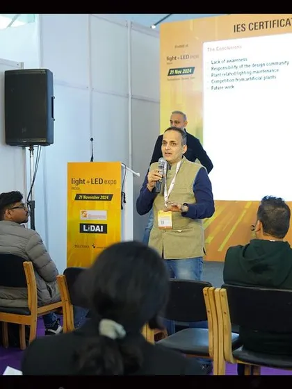 Our commitment to professional growth is demonstrated through hands-on certification workshops. Here, an expert from the Illuminating Engineering Society (IES) leads a session, providing attendees with practical skills and technical knowledge. You don't just attend our expo; you can walk away with a valuable certification.