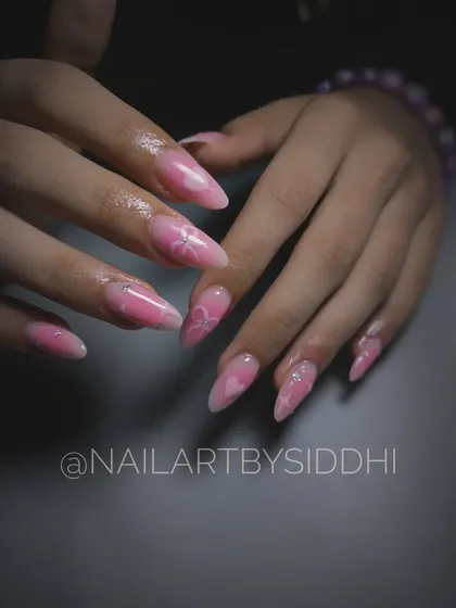 Another view of this sweet pink blossom and heart design.