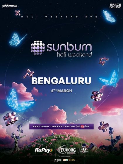I partner with global brands like Sunburn to bring massive holiday celebrations to Bengaluru. This poster announced the Sunburn Holi Weekend, promising a colorful festival of music and madness.