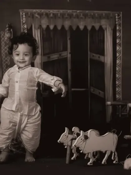 A timeless black and white version of our vintage village shoot, adding a classic, nostalgic feel.