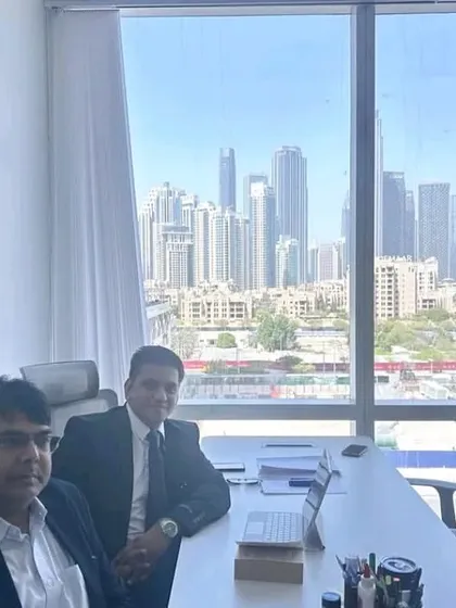 From our Dubai office, with a view of the Burj Khalifa. Our presence here is key to handling international commercial arbitrations and cross-border corporate disputes, including matters before the DIFC Courts.
