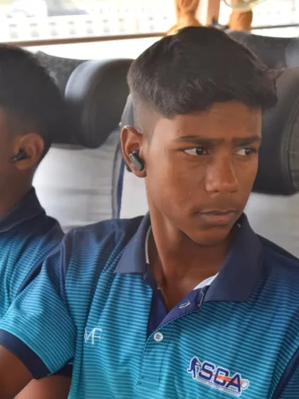 Focused and ready for the challenge ahead. A player during the bus journey to our Dehradun tour, mentally preparing for the matches.