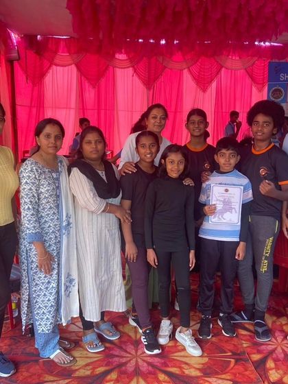 Our shooters with their families and coaches at the Hubballi Open. We are a community that supports each other.