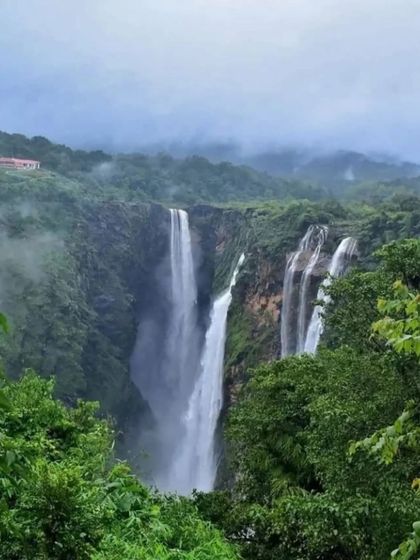 The world-famous Jog Falls in Shivamogga, seen from a classic viewpoint. We explore this and other hidden gems on our Honnavara trips.