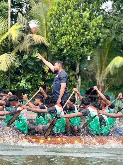 Guiding the athletes to maintain form and timing during a grueling practice. Synchronicity is key in dragon boat racing, and my conditioning work emphasizes building the core strength and endurance needed to hold technique under fatigue.