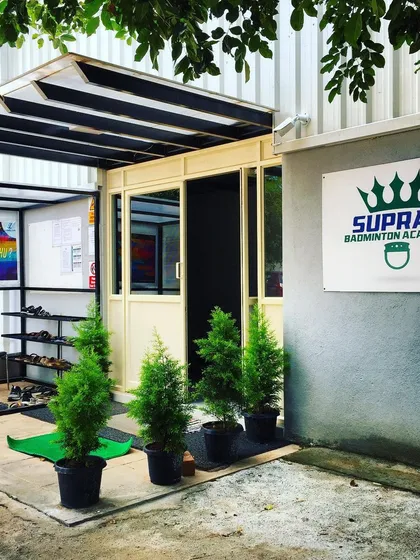 A warm welcome awaits you at Suprad Badminton Academy. This is the entrance to our facility, designed to be a clean, organized, and inviting space for our entire community.