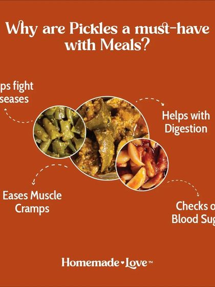 Why are pickles a must have with meals? They not only add flavour but also have health benefits like aiding digestion and helping with muscle cramps. A little bit of pickle is good for you.