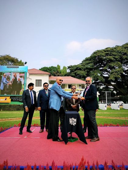 A moment from the Leading Owner Cup ceremony.