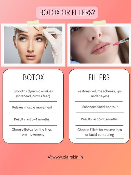 Botox or Fillers? This simple guide explains the difference. Botox relaxes muscles to smooth dynamic wrinkles like crow's feet, while fillers restore volume to areas like cheeks, lips, and under-eyes. We can help you choose what's best for you.