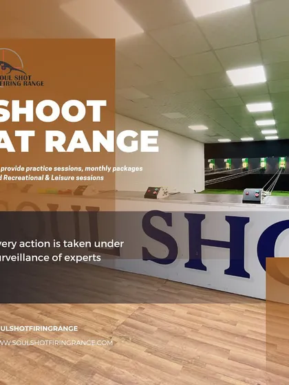 A clean shot of our branded shooting lane counter, emphasizing that all sessions are conducted under the surveillance of experts.
