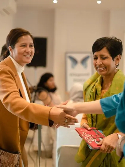 Guests and winners networking at the 2023 Wingword Poetry Prize Award Ceremony.